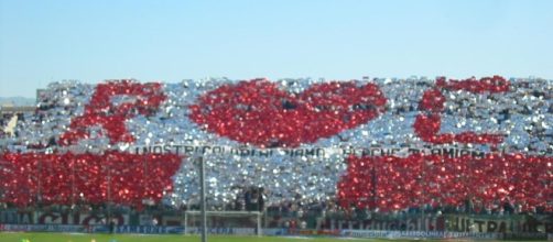 Reggina, una coreografia della curva amaranto