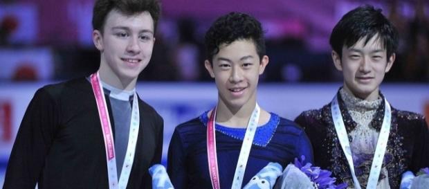 American Nathan Chen (center) earned the silver at the Grand Prix Final, one year after he took gold in the junior Final. Susan D. Russell/Wikimedia American Nathan Chen (center) earned the silver at the Grand Prix Final, one year after he took gold in the junior Final. Susan D. Russell/Wikimedia