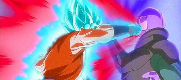 Goku usa el kaioken para golpear a Hit Goku usa el kaioken para golpear a Hit