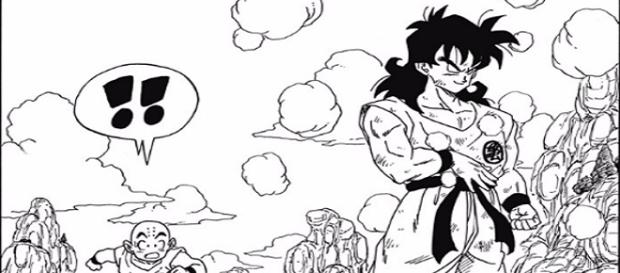 Yamcha tras sobrevivir al ataque suicida de los Saibaman, un cambio completo e inesperado en la historia. Yamcha tras sobrevivir al ataque suicida de los Saibaman, un cambio completo e inesperado en la historia.