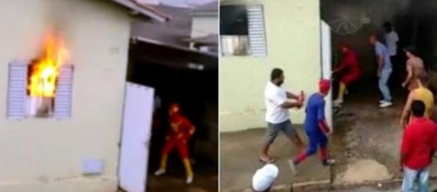Heróis salvam família de incêndio (foto: reprodução Instagram) Heróis salvam família de incêndio (foto: reprodução Instagram)