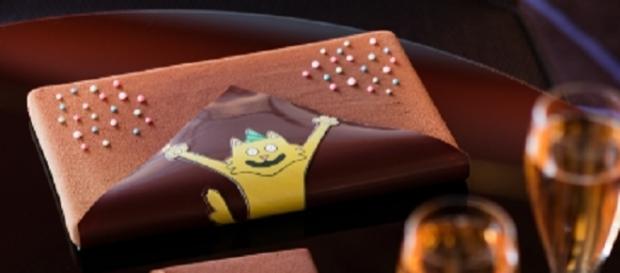 Bûche fashion en trompe l'oeil du Burgundy Hotel signée Julien Chamblas et inspirée par l'illustratrice de bandes dessinées Tiffany Cooper Bûche fashion en trompe l'oeil du Burgundy Hotel signée Julien Chamblas et inspirée par l'illustratrice de bandes dessinées Tiffany Cooper