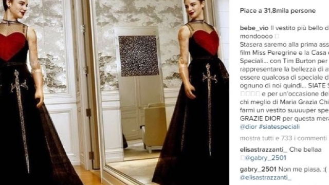 Bebe Vio in Dior per la prima di Miss Peregrine - Istangram