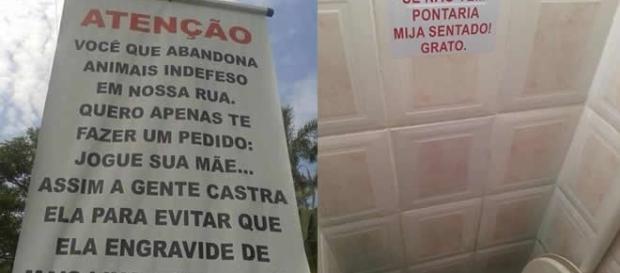 Placas que foram feitas por brasileiros Placas que foram feitas por brasileiros