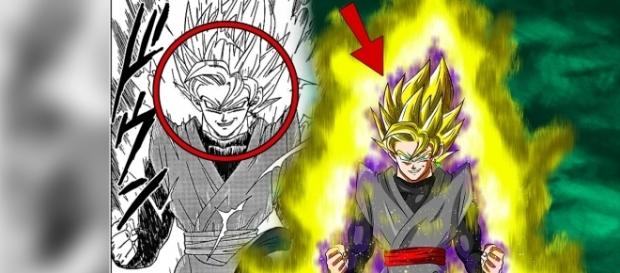 La nueva transformación de Goku Black vista en el manga. La nueva transformación de Goku Black vista en el manga.