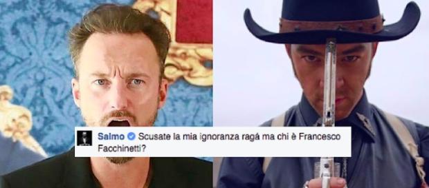 Francesco Facchinetti a sinistra, Salmo a destra Francesco Facchinetti a sinistra, Salmo a destra