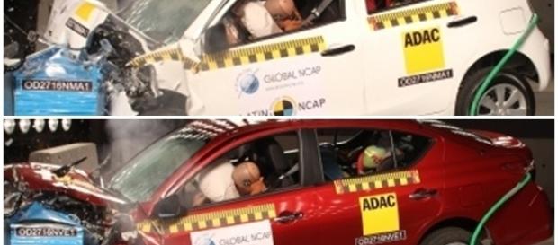 Para o Latin NCap, o March e o Versa produzidos no Brasil têm estrutura inferior Para o Latin NCap, o March e o Versa produzidos no Brasil têm estrutura inferior
