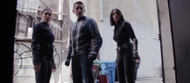 Slingshot, Ghost Rider, and Quake in "The Laws of Inferno Dynamics"/Photo via screenshot, 'Agents of SHIELD'/ABC Slingshot, Ghost Rider, and Quake in "The Laws of Inferno Dynamics"/Photo via screenshot, 'Agents of SHIELD'/ABC