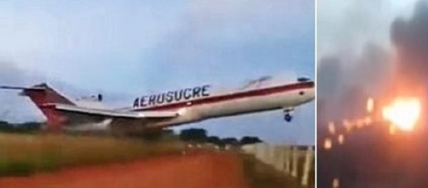 Vários ângulos mostram o descontrole do avião Vários ângulos mostram o descontrole do avião