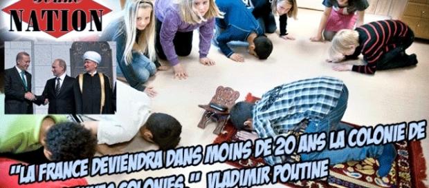 Les médias d'ultra-droite chérissent V. Poutine mais l'oublient quand il inaugure la plus grande mosquée d'Europe à Moscou – montage Blasting News Les médias d'ultra-droite chérissent V. Poutine mais l'oublient quand il inaugure la plus grande mosquée d'Europe à Moscou – montage Blasting News