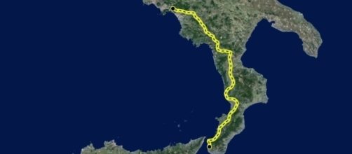 Il percorso dell'Autostrada del Mediterraneo