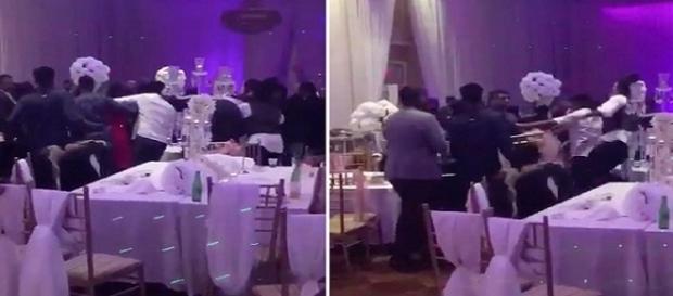 Nas imagens o momento em que um tumulto começou dentro da festa. Nas imagens o momento em que um tumulto começou dentro da festa.