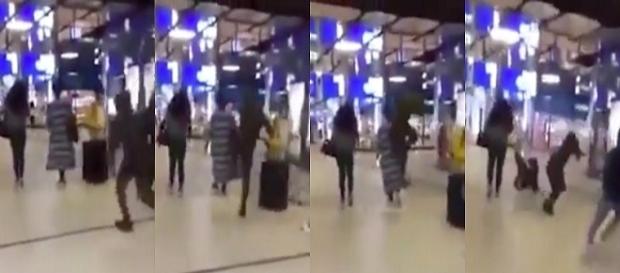 Vídeo mostra mulher agredida com chutes nas costas em Holanda. Vídeo mostra mulher agredida com chutes nas costas em Holanda.