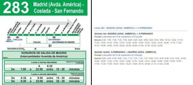 Comparativa entre los horarios hechos por el CRTM (izquierda) y los de una empresa (derecha). Los de empresa son más claros y útiles para el público. Comparativa entre los horarios hechos por el CRTM (izquierda) y los de una empresa (derecha). Los de empresa son más claros y útiles para el público.