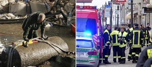 Milhares de alemães são evacuados de Augsburg Milhares de alemães são evacuados de Augsburg