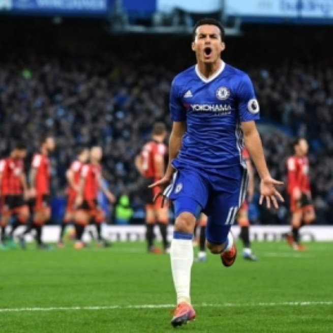 Pedro celebrates scoring against Bournemouth (Credit: https://twitter.com/_Pedro17_/status/813432058320224256)