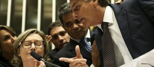 Bolsonaro e Maria do Rosário, que o acusou de estuprador