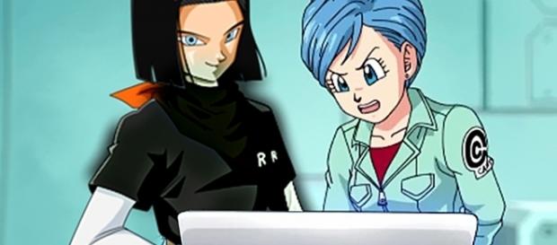 Bulma haciendo mejor a androide 17 Bulma haciendo mejor a androide 17