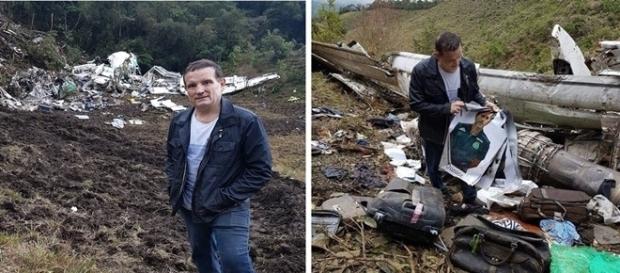 Imagens da chamada do programa ‘Conexão Repórter’ mostram Cabrini perto dos destroços do avião e pertences das vítimas. Imagens da chamada do programa ‘Conexão Repórter’ mostram Cabrini perto dos destroços do avião e pertences das vítimas.