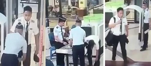 Homem deixa cair pertences ao se apresentar Homem deixa cair pertences ao se apresentar