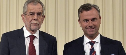 I due candidati alla presidenza dell'Austria, Alexander Van der Bellen e Norbert Hofer