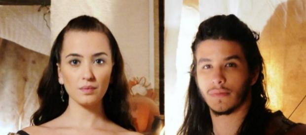 Chaia e Zaqueu em 'A Terra Prometida' (Divulgação/Record) Chaia e Zaqueu em 'A Terra Prometida' (Divulgação/Record)
