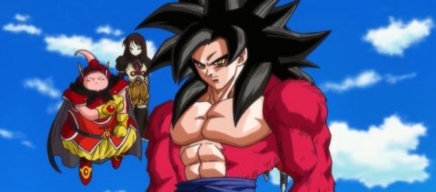 Goku transformacion en SSJ4 en DBH Goku transformacion en SSJ4 en DBH