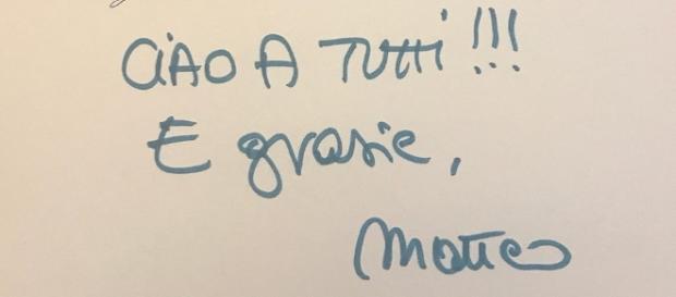 Nota de despedida del ex Primer Ministro Matteo Renzi Nota de despedida del ex Primer Ministro Matteo Renzi