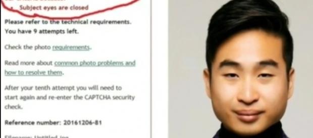 Software alegou que Richard Lee estava com os olhos fechados nesta imagem (Crédito: YouTube/twoface) Software alegou que Richard Lee estava com os olhos fechados nesta imagem (Crédito: YouTube/twoface)