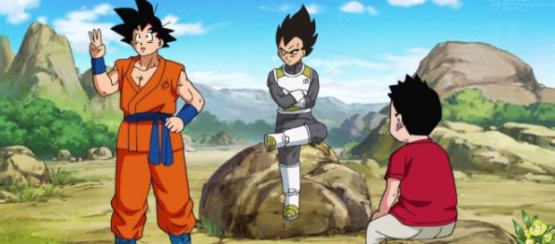 Goku contando los universos y haciendo el gesto 3 Goku contando los universos y haciendo el gesto 3