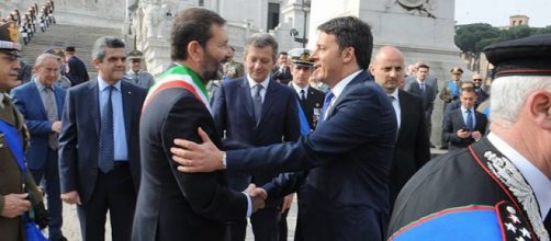 L'ex sindaco Marino con Matteo Renzi