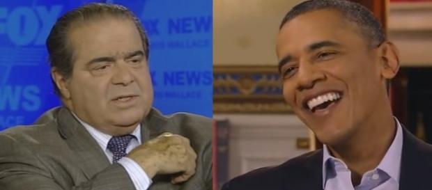 Pres. Obama, A. Scalia, via YouTube Pres. Obama, A. Scalia, via YouTube