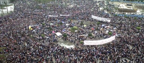 Piazza Tahrir nel febbraio 2011.