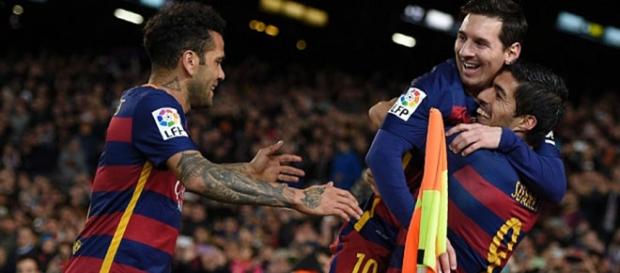 Messi Suárez i Dani Alves 2015 Messi Suárez i Dani Alves 2015