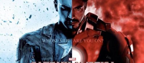 Foto ritraente Captain America e Iron Man