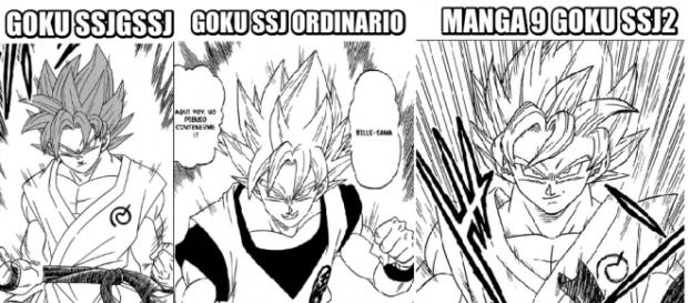 Imagen que compara las 3 fases de Goku en mangas Imagen que compara las 3 fases de Goku en mangas