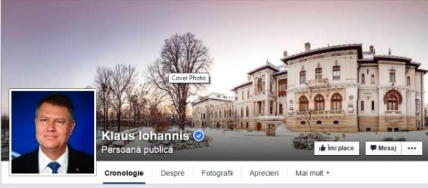 Pagina de facebook a lui Klaus Iohannis Pagina de facebook a lui Klaus Iohannis