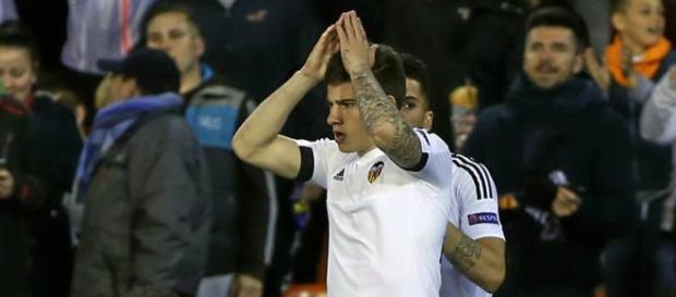Santi Mina de anoche contra el Rapid de Viena. Santi Mina de anoche contra el Rapid de Viena.
