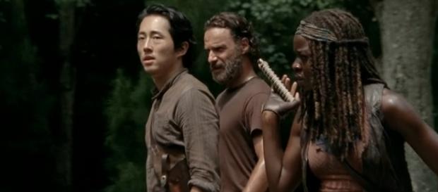Glenn, Rick e Michonne di The Walking Dead Glenn, Rick e Michonne di The Walking Dead