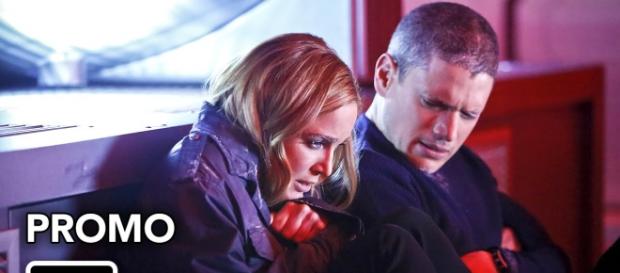 Sara Lance and Captain Cold, "Legends of Tomorrow" Sara Lance and Captain Cold, "Legends of Tomorrow"