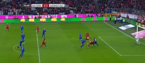 Il gol in rovesciata di Muller contro il Darmstadt