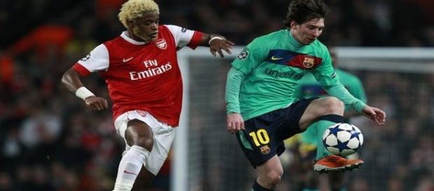 Messi em ação frente ao Arsenal Messi em ação frente ao Arsenal