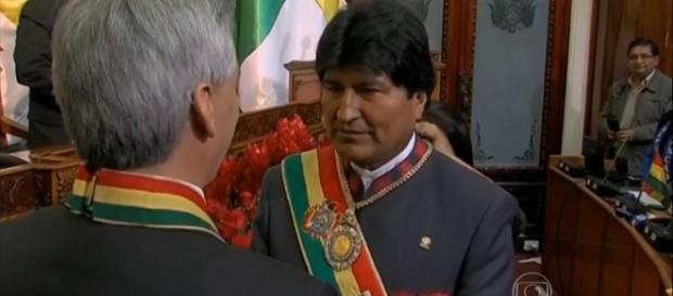 Posse de Evo Morales. Foto: reprodução TV Globo Posse de Evo Morales. Foto: reprodução TV Globo