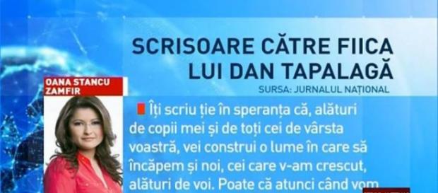 Scrisoarea Oanei Stancu a iritat opinia pubică Scrisoarea Oanei Stancu a iritat opinia pubică