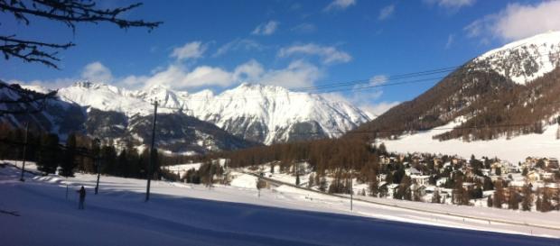 scorcio di Pontresina dalle piste di fondo scorcio di Pontresina dalle piste di fondo