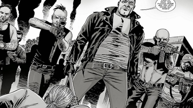 Negan, in una scena tratta dal fumetto