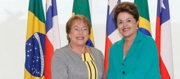 Dilma Rousseff e Michele Bachelet no Chile Dilma Rousseff e Michele Bachelet no Chile