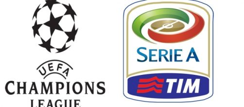 Il logo della Champions League e Serie A