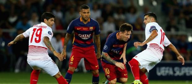 Leo Messi, en el partido de la Supercopa de Europa Leo Messi, en el partido de la Supercopa de Europa