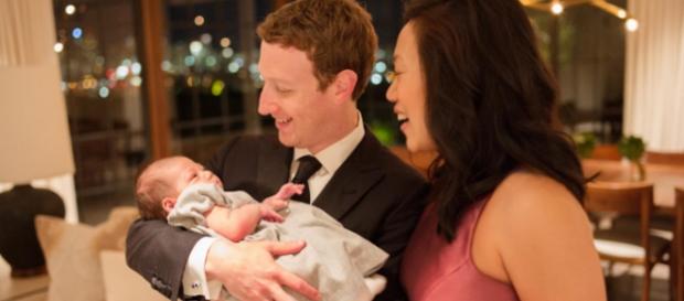 Mark Zuckerberg, Priscilla und Tochter Max Mark Zuckerberg, Priscilla und Tochter Max